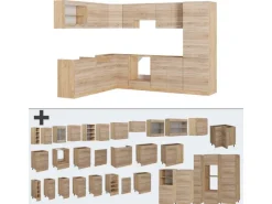 Hot Vicco R-Line Eckküche Sonoma/Goldkraft Eiche 227 x 287 cm AP Marmor ohne E-Geräte Sonoma Eiche