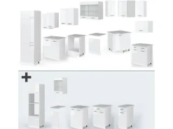 Clearance Vicco R-Line Eckküche 227 x 287 cm ohne Arbeitsplatte ohne E-Geräte Weiß
