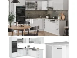 Winkelküchen|Küchenregale<Vicco R-Line Eckküche Hochglanz/ 237 x 60 cm ohne Arbeitsplatte ohne E-Geräte