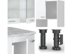 Winkelküchen|Küchenregale<Vicco R-Line Eckküche Hochglanz/ 237 x 60 cm ohne Arbeitsplatte ohne E-Geräte