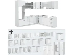 Winkelküchen|Küchenregale<Vicco R-Line Eckküche Hochglanz/ 237 x 60 cm ohne Arbeitsplatte ohne E-Geräte