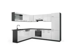 Winkelküchen|Einbauküchen<Vicco R-Line Eckküche /Anthrazit 227 x 287 cm AP Anthrazit ohne E-Geräte