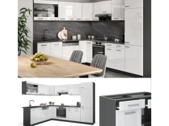 Vicco R-Line Eckküche /Anthrazit 227 x 287 cm AP Eiche ohne E-Geräte< Winkelküchen|Einbauküchen