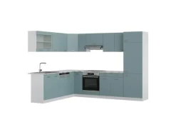 Best Vicco R-Line Einbauküche Blau-Grau 227 x 287 cm ohne Arbeitsplatte ohne E-Geräte Blaugrau