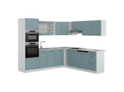 Vicco R-Line Einbauküche Blau-Grau/Weiß 237 x 60 cm ohne Arbeitsplatte ohne E-Geräte< Einbauküchen|Winkelküchen