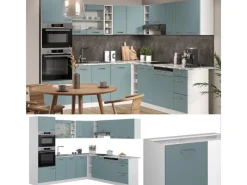 Vicco R-Line Einbauküche Blau-Grau/Weiß 237 x 60 cm ohne Arbeitsplatte ohne E-Geräte< Einbauküchen|Winkelküchen