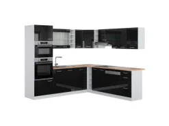 Winkelküchen|Einbauküchen<Vicco R-Line Einbauküche in L-Form /Weiß 237 x 247 cm AP Eiche ohne E-Geräte
