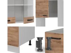 Winkelküchen|Einbauküchen<Vicco R-Line Einbauküche in L-Form Goldkraft /Weiß 237 x 247 cm ohne Arbeitsplatte ohne E-Geräte