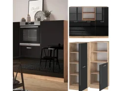 Vicco R-Line Einbauküche /Goldkraft Eiche 180 cm ohne Arbeitsplatte ohne E-Geräte< Einbauküchen