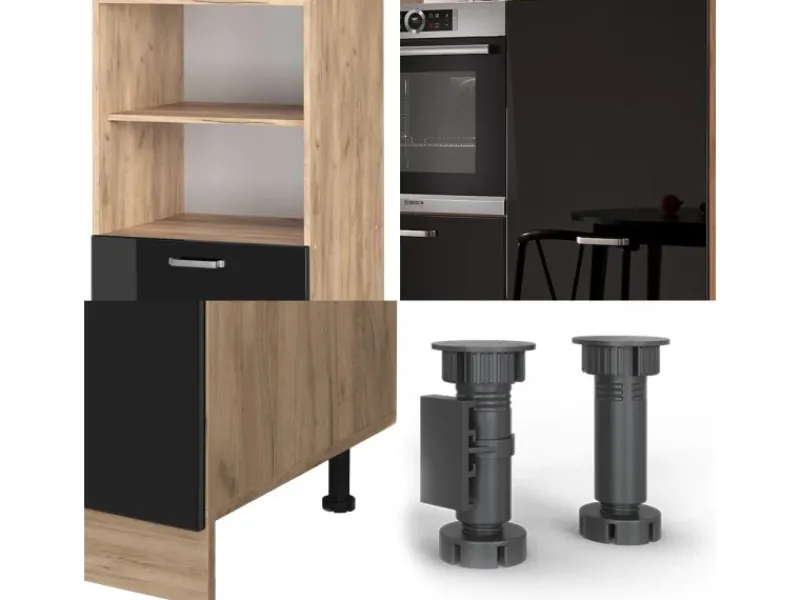 Vicco R-Line Einbauküche /Goldkraft Eiche 180 cm ohne Arbeitsplatte ohne E-Geräte< Einbauküchen