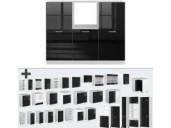 Vicco R-Line Einbauküche /Weiß 180 cm ohne Arbeitsplatte ohne E-Geräte< Einbauküchen