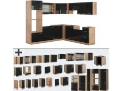 Vicco R-Line Einbauküche /Goldkraft Eiche 237 x 60 cm ohne Arbeitsplatte ohne E-Geräte< Winkelküchen