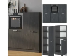 Zubehör Für Küchenarmatur<Vicco R-Line Einbauküche Schwarz Beton/Anthrazit 180 cm ohne Arbeitsplatte ohne E-Geräte