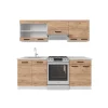 Clearance Vicco R-Line Küche Goldkraft Eiche/Weiß 200 cm ohne Arbeitsplatte ohne E-Geräte