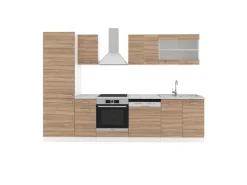 Outlet Vicco R-Line Küche Sonoma 300 cm AP Marmor ohne E-Geräte Sonoma Eiche