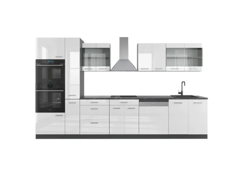 Vicco R-Line Küche /Anthrazit 350 cm mit Hochschrankohne Arbeitsplatte ohne E-Geräte< Einbauküchen
