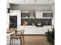 Vicco R-Line Küche /Anthrazit 350 cm mit Hochschrankohne Arbeitsplatte ohne E-Geräte< Einbauküchen