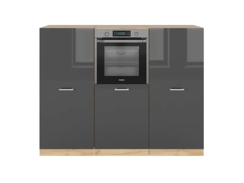 Einbauküchen<Vicco R-Line Küchenblock /Goldkraft Eiche 180 cm ohne Arbeitsplatte ohne E-Geräte