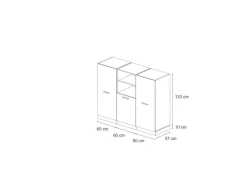 Einbauküchen<Vicco R-Line Küchenblock /Goldkraft Eiche 180 cm ohne Arbeitsplatte ohne E-Geräte
