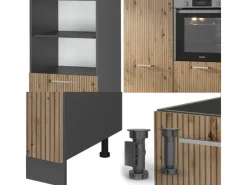 Einbauküchen<Vicco R-Line Küchenblock Artisan Eiche/Anthrazit 180 cm ohne Arbeitsplatte ohne E-Geräte