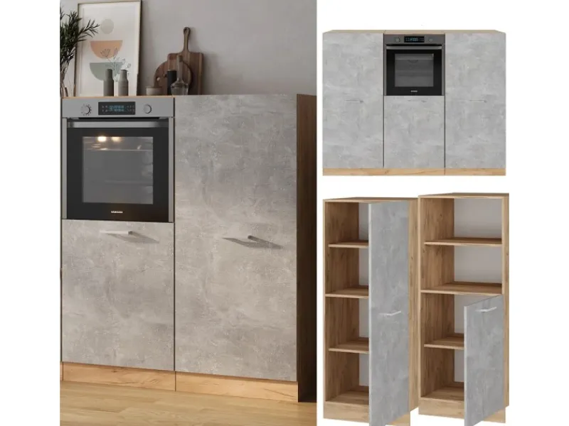 Zubehör Für Küchenarmatur|Herde<Vicco R-Line Küchenblock /Goldkraft Eiche 180 cm ohne Arbeitsplatte ohne E-Geräte