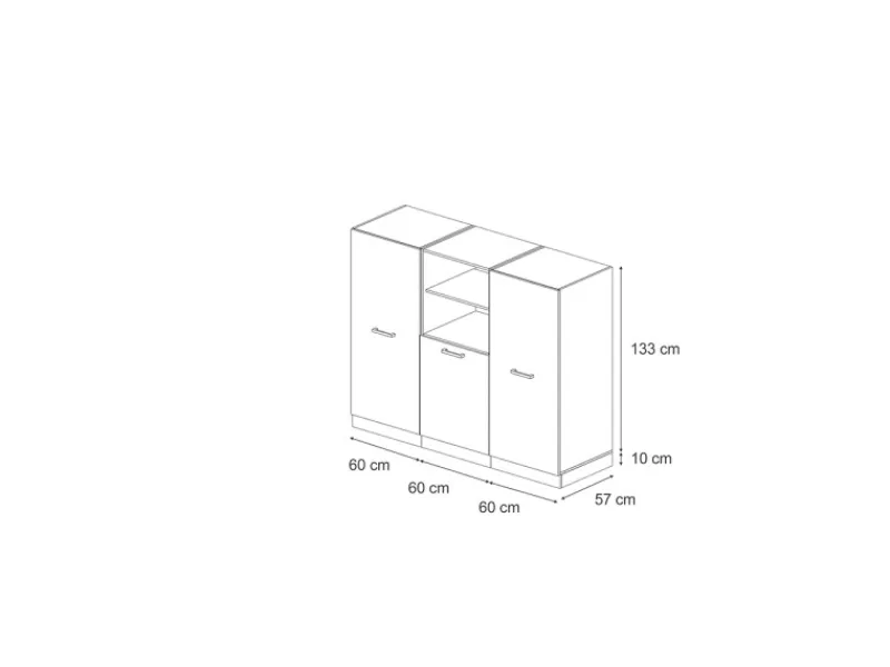 Zubehör Für Küchenarmatur|Herde<Vicco R-Line Küchenblock /Goldkraft Eiche 180 cm ohne Arbeitsplatte ohne E-Geräte