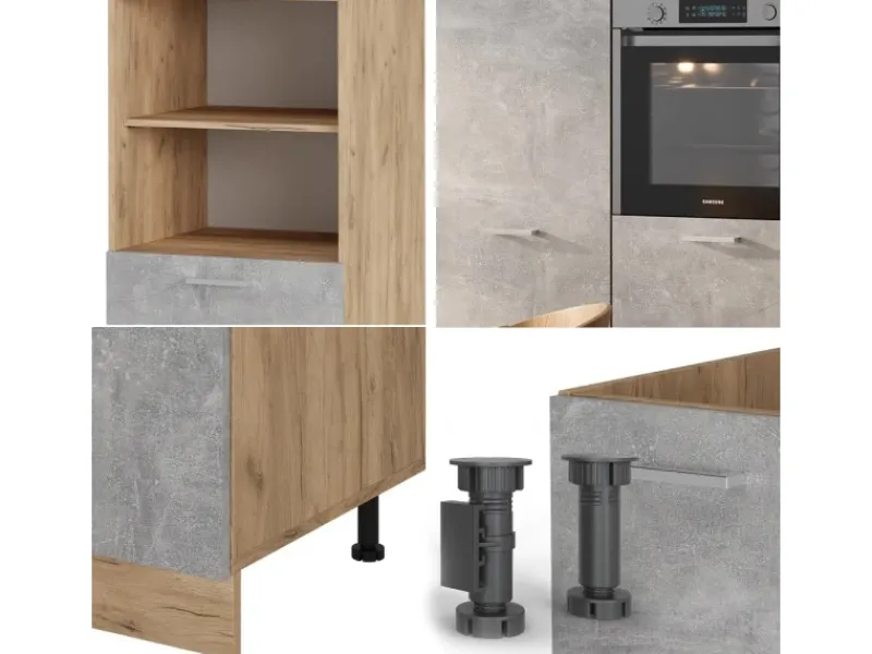 Zubehör Für Küchenarmatur|Herde<Vicco R-Line Küchenblock /Goldkraft Eiche 180 cm ohne Arbeitsplatte ohne E-Geräte