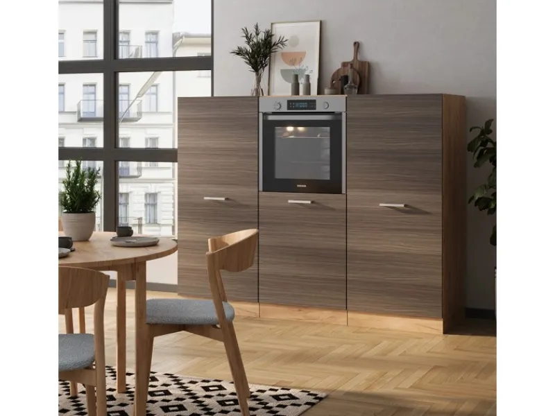 Vicco R-Line Küchenblock /Goldkraft Eiche 180 cm ohne Arbeitsplatte ohne E-Geräte< Einbauküchen