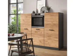 Vicco R-Line Küchenblock Goldkraft Eiche/Anthrazit 180 cm ohne Arbeitsplatte ohne E-Geräte< Einbauküchen