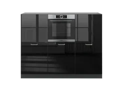 Outlet Vicco R-Line Küchenblock /Anthrazit 180 cm ohne Arbeitsplatte ohne E-Geräte Schwarz Hochglanz