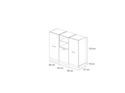 Outlet Vicco R-Line Küchenblock /Anthrazit 180 cm ohne Arbeitsplatte ohne E-Geräte Schwarz Hochglanz