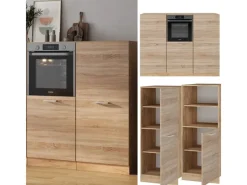 New Vicco R-Line Küchenblock Sonoma/Goldkraft Eiche 180 cm ohne Arbeitsplatte ohne E-Geräte Sonoma Eiche