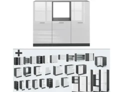 Einbauküchen<Vicco R-Line Küchenblock /Anthrazit 180 cm ohne Arbeitsplatte ohne E-Geräte