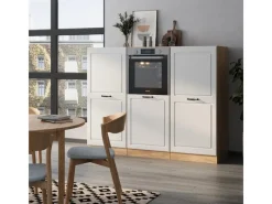 Einbauküchen<Vicco R-Line Küchenblock Weiß Landhaus/Goldkraft Eiche 180 cm ohne Arbeitsplatte ohne E-Geräte