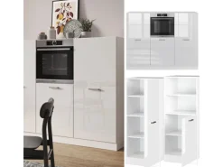 Discount Vicco R-Line Küchenblock Hochglanz/ 180 cm ohne Arbeitsplatte ohne E-Geräte Weiß
