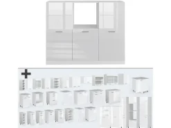 Discount Vicco R-Line Küchenblock Hochglanz/ 180 cm ohne Arbeitsplatte ohne E-Geräte Weiß