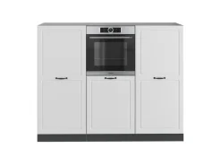 Vicco R-Line Küchenblock Weiß Landhaus/Anthrazit 180 cm ohne Arbeitsplatte ohne E-Geräte< Single-Küchen|Pantryküchen
