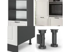 Vicco R-Line Küchenblock Weiß Landhaus/Anthrazit 180 cm ohne Arbeitsplatte ohne E-Geräte< Single-Küchen|Pantryküchen