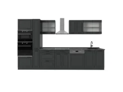 Discount Vicco R-Line Küchenzeile Landhaus/ 350 cm AP ohne E-Geräte Anthrazit