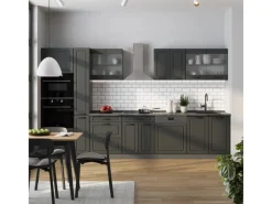 Discount Vicco R-Line Küchenzeile Landhaus/ 350 cm AP ohne E-Geräte Anthrazit