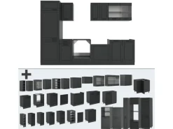 Vicco R-Line Küchenzeile Landhaus/ 300 cm AP ohne E-Geräte< Einbauküchen