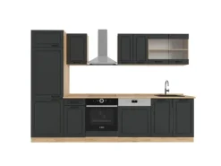 Vicco R-Line Küchenzeile Anthrazit Landhaus/Goldkraft Eiche 300 cm AP Eiche ohne E-Geräte< Einbauküchen