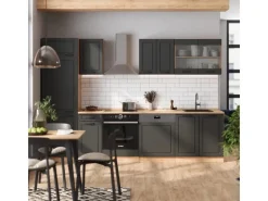 Vicco R-Line Küchenzeile Anthrazit Landhaus/Goldkraft Eiche 300 cm AP Eiche ohne E-Geräte< Einbauküchen