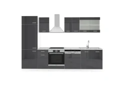 Vicco R-Line Küchenzeile /Weiß 300 cm AP Marmor ohne E-Geräte< Einbauküchen