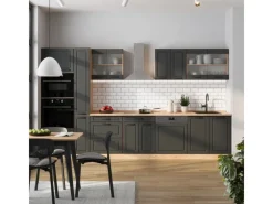 Vicco R-Line Küchenzeile Anthrazit Landhaus/Goldkraft Eiche 350 cm AP Anthrazit ohne E-Geräte< Einbauküchen