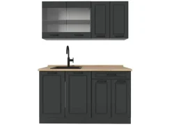 Single-Küchen<Vicco R-Line Küchenzeile Landhaus/ 140 cm AP Eiche ohne E-Geräte