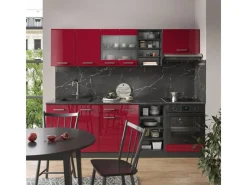 Best Vicco R-Line Küchenzeile Anthrazit Landhaus/Weiß 240 cm AP Eiche ohne E-Geräte Anthrazit Struktur