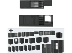 Clearance Vicco R-Line Küchenzeile Landhaus/ 240 cm ohne Arbeitsplatte ohne E-Geräte Anthrazit