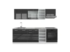 Vicco R-Line Küchenzeile /Weiß 240 cm ohne Arbeitsplatte ohne E-Geräte< Herde