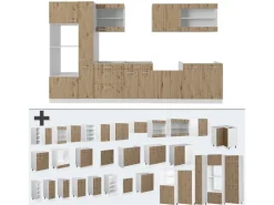 Pantryküchen<Vicco R-Line Küchenzeile /Weiß 350 cm mit Hochschrankohne Arbeitsplatte ohne E-Geräte